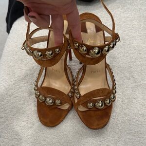Christian Louboutin Brown Studded Heels